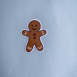 Gingerbread Man Cookie Sticker, Adesivo di Natale, Vacanza, Inverno, Adesivo per laptop, Adesivo per bottiglie, Adesivo in vinile, Decalcomania, Adesivo fustellato