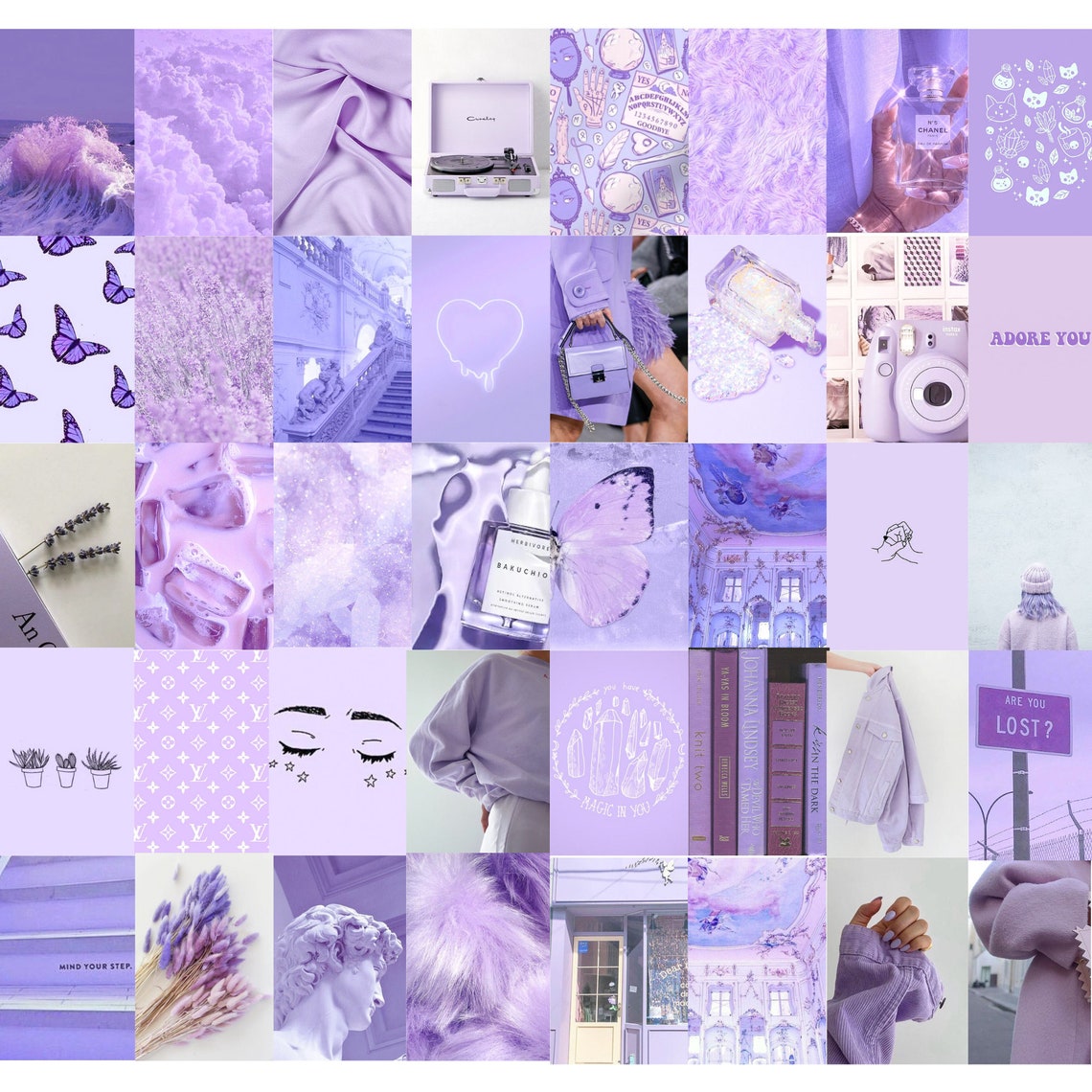 Lavender Purple Photo Wall Collage Kit Purple Aesthetic Baby - Etsy UK
