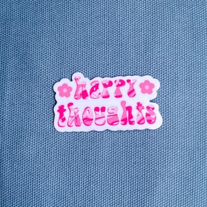 Autocollant Happy Thoughts, Autocollant Happy Rose, Affirmation, Santé mentale, Autocollant pour ordinateur portable, Autocollant de bouteille, Autocollant de téléphone, Autocollant, Autocollant Die Cut
