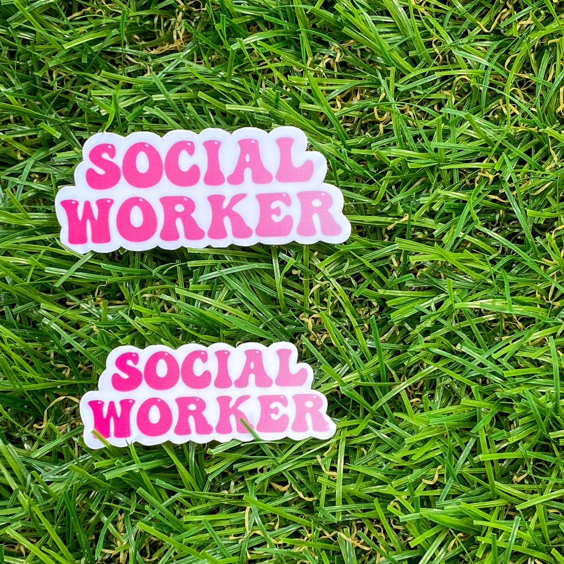 Social Worker Pink Sticker Social Work Sticker Laptop - Etsy