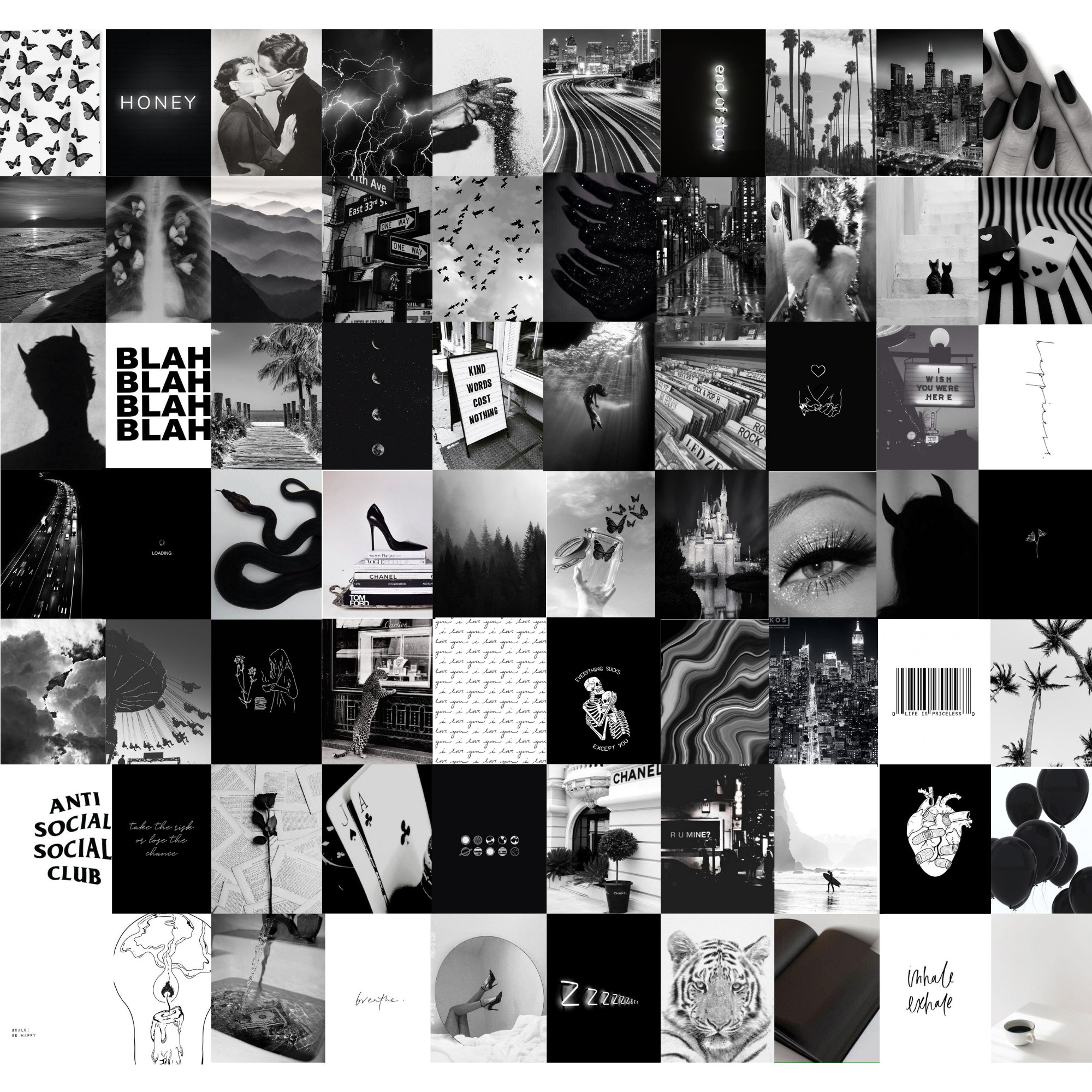 Digital Prints Noir Collage Kit Art & Collectibles etna.com.pe