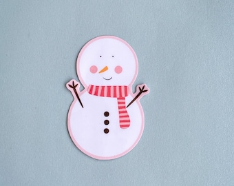 Snowman Sticker, Christmas Sticker, Holiday, Winter, Laptop Sticker, Bottle Sticker, Vinyl Sticker, Decal, Die Cut Sticker