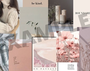 Blush Pink Aesthetic Collage Desktop Wallpaper, Macbook Wallpaper, Minimalist Aesthetic, 2024 Aesthetic Wallpaper, Aesthetic Collage