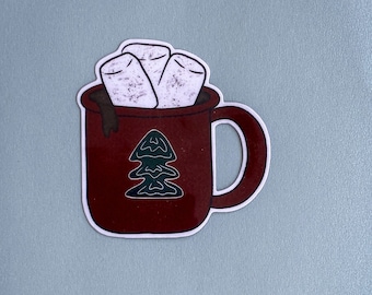 Hot Cocoa Sticker, Christmas Sticker, Holiday, Hot Chocolate Sticker, Laptop Sticker, Bottle Sticker, Vinyl Sticker, Decal, Die Cut Sticker