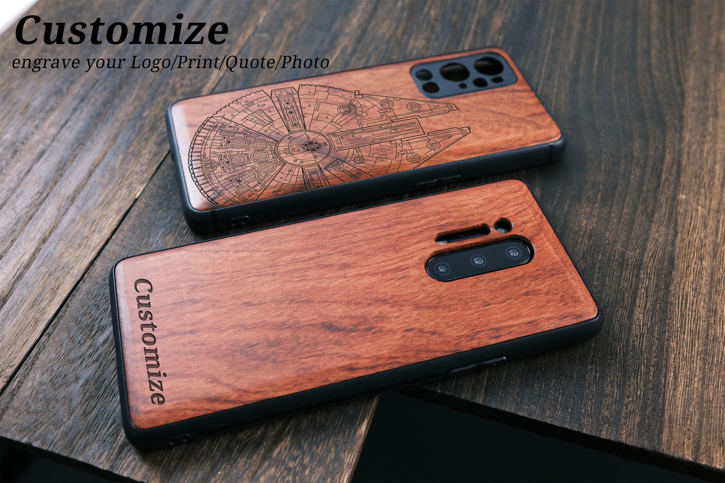 Engraved Wood Case For OnePlus 9, 9Pro, 1+8T,1+8 Pro,1+7T, Nord CE 5G…
