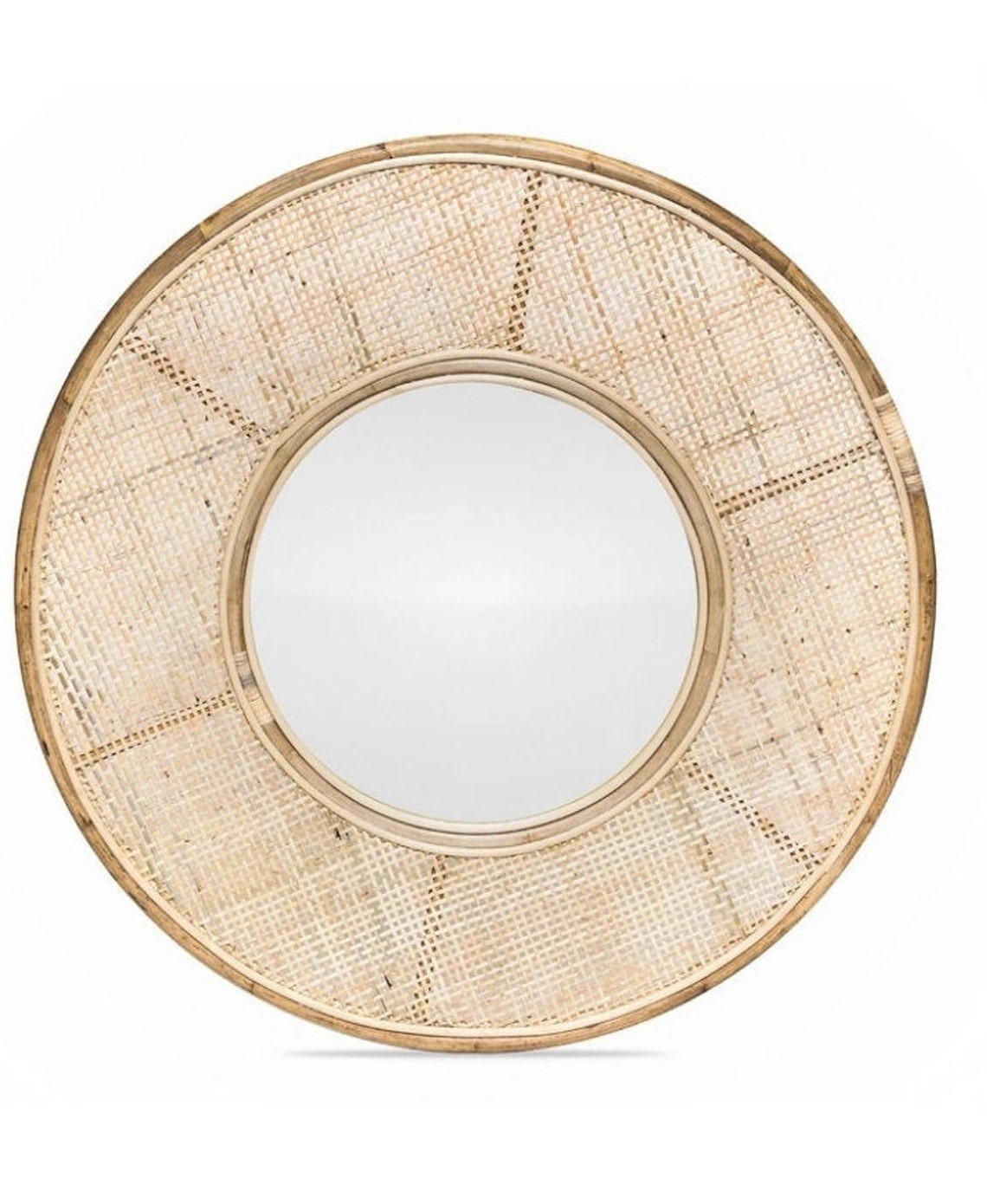 Handmade Large Round Rattan Mirror large wicker Mirror Etsy