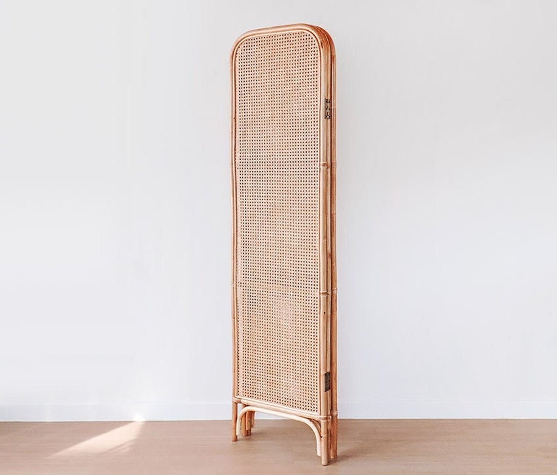 Vintage Mid Century Bamboo Rattan Room Divider Screen with Etsy