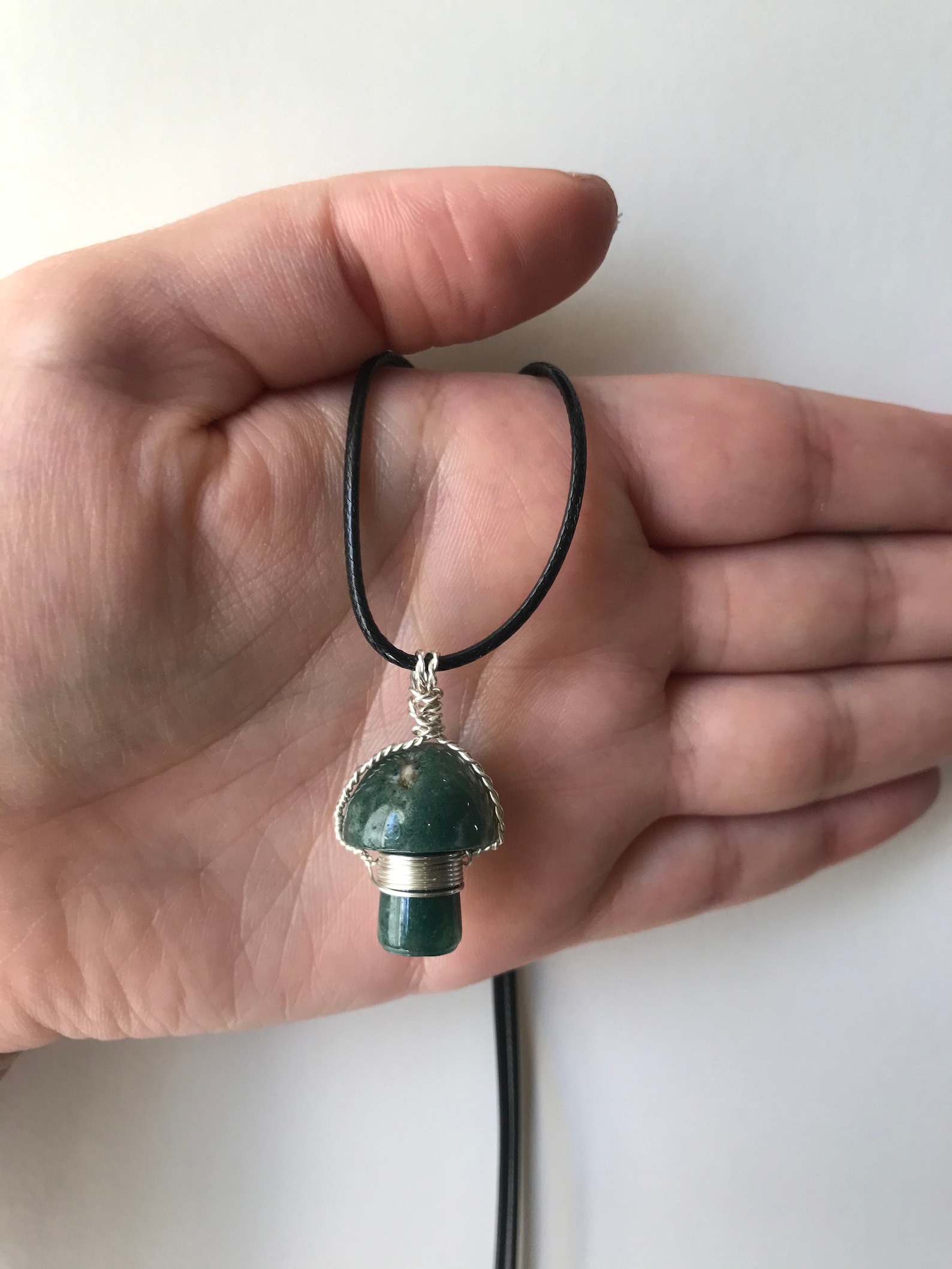 Crystal Mushroom Necklace Wire Wrapped Mushroom Necklace Etsy