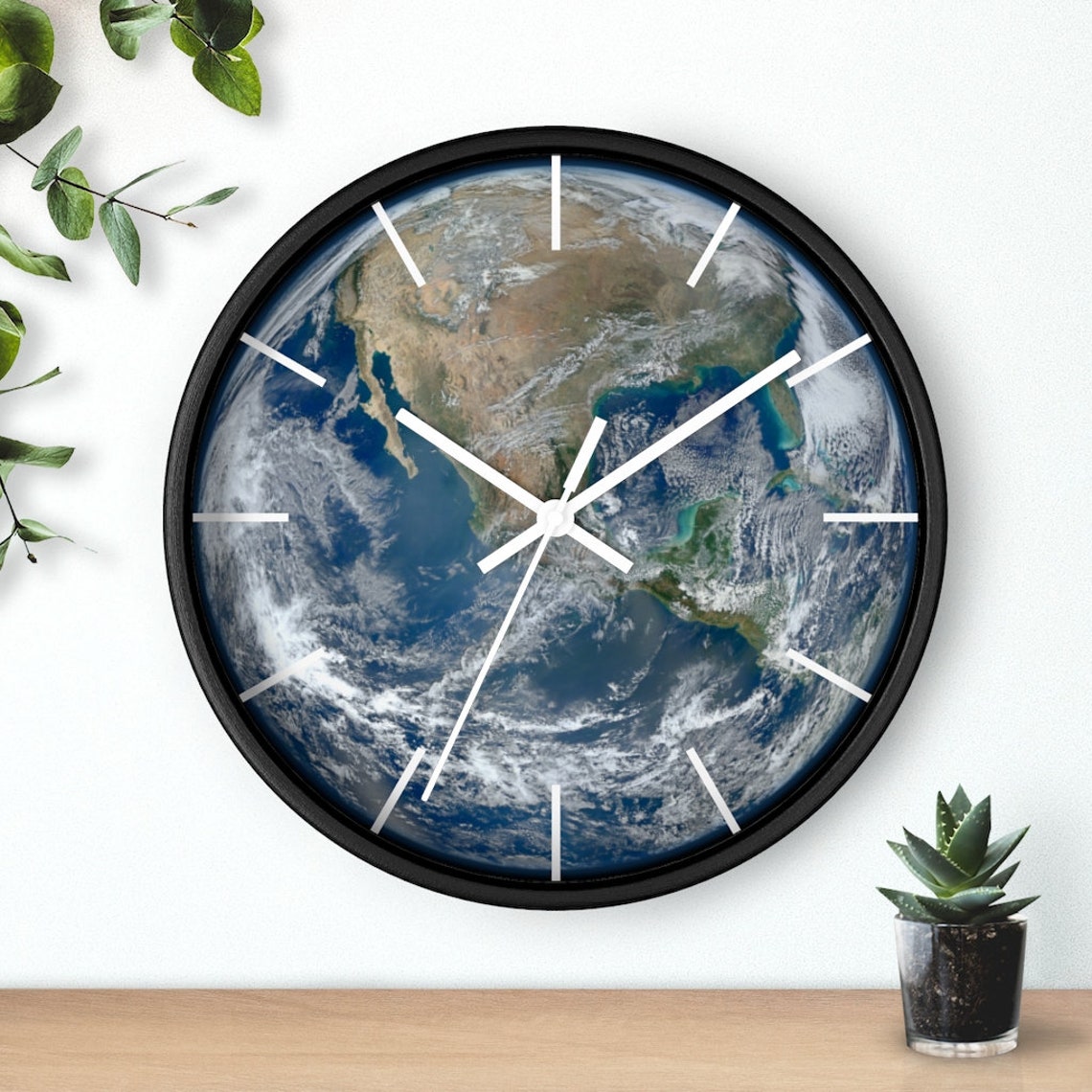 10 Wooden Wall Clock Earth Minimalist Wall Etsy