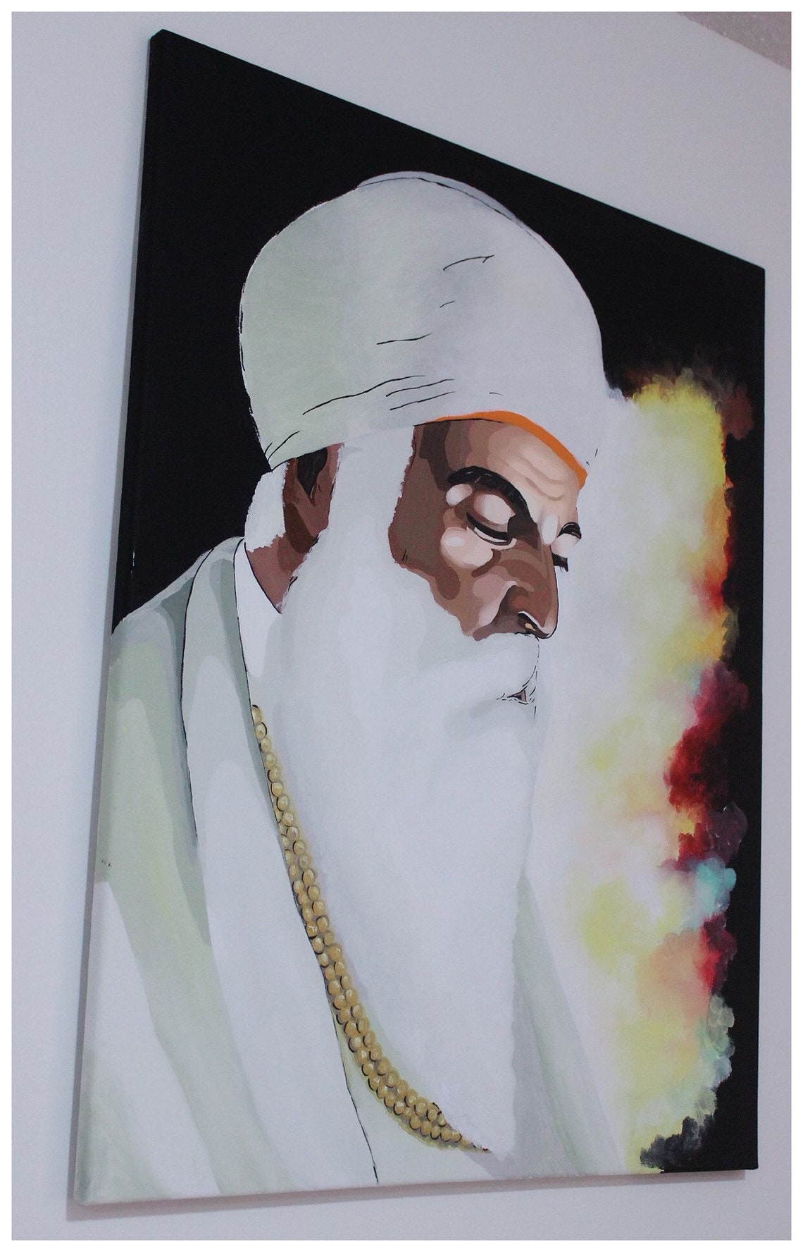 Guru Nanak Dev Ji Canvas Painting Peint à la main | Etsy