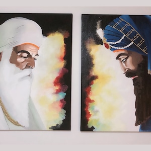Guru Nanak Dev Ji & Guru Gobind Singh Ji (Handgemalt)
