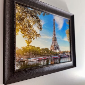 Eiffel Tower And River Seine Wall Art - Glass Frame