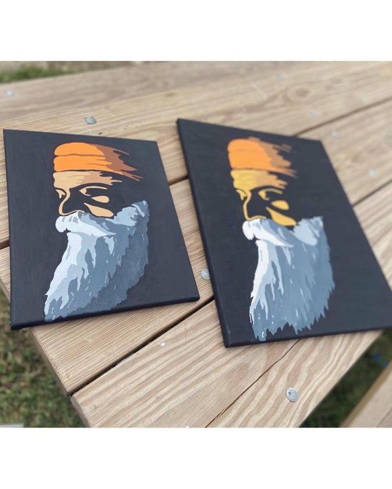 Guru Nanak Dev Ji Canvas Painting Hand-painted 