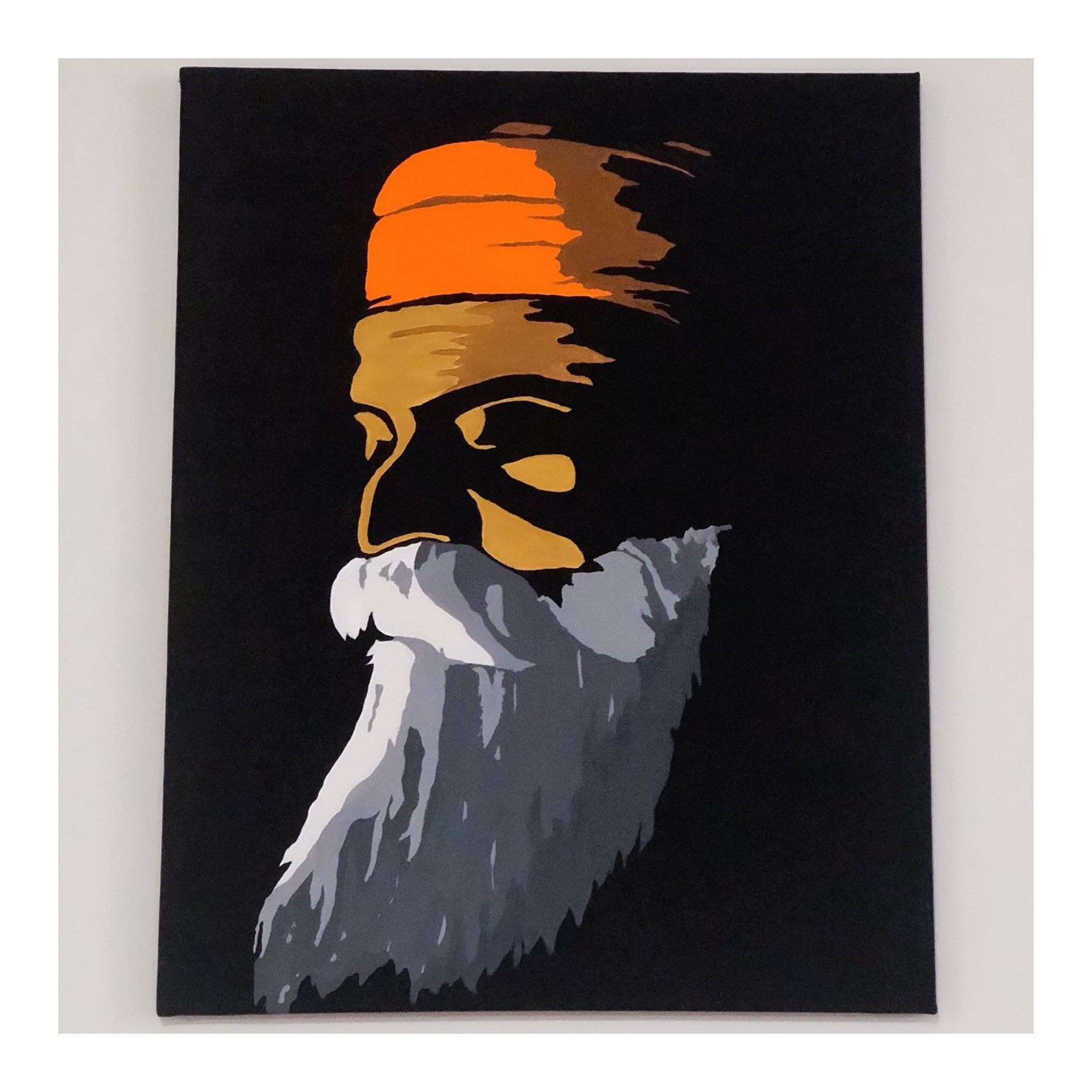 Guru Nanak Dev Ji Canvas Painting - Hand-painted!