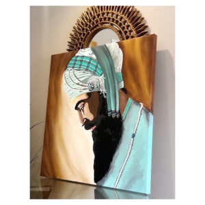 Guru Gobind Singh Ji Canvas Painting - Hand-painted!