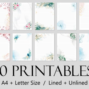 Cancelleria floreale stampabile, download digitale, carta da scrittura 10 disegni floreali. A4 e 8,5x11 PDF JW Lettera Scrittura Bundle Forniture per il Ministero