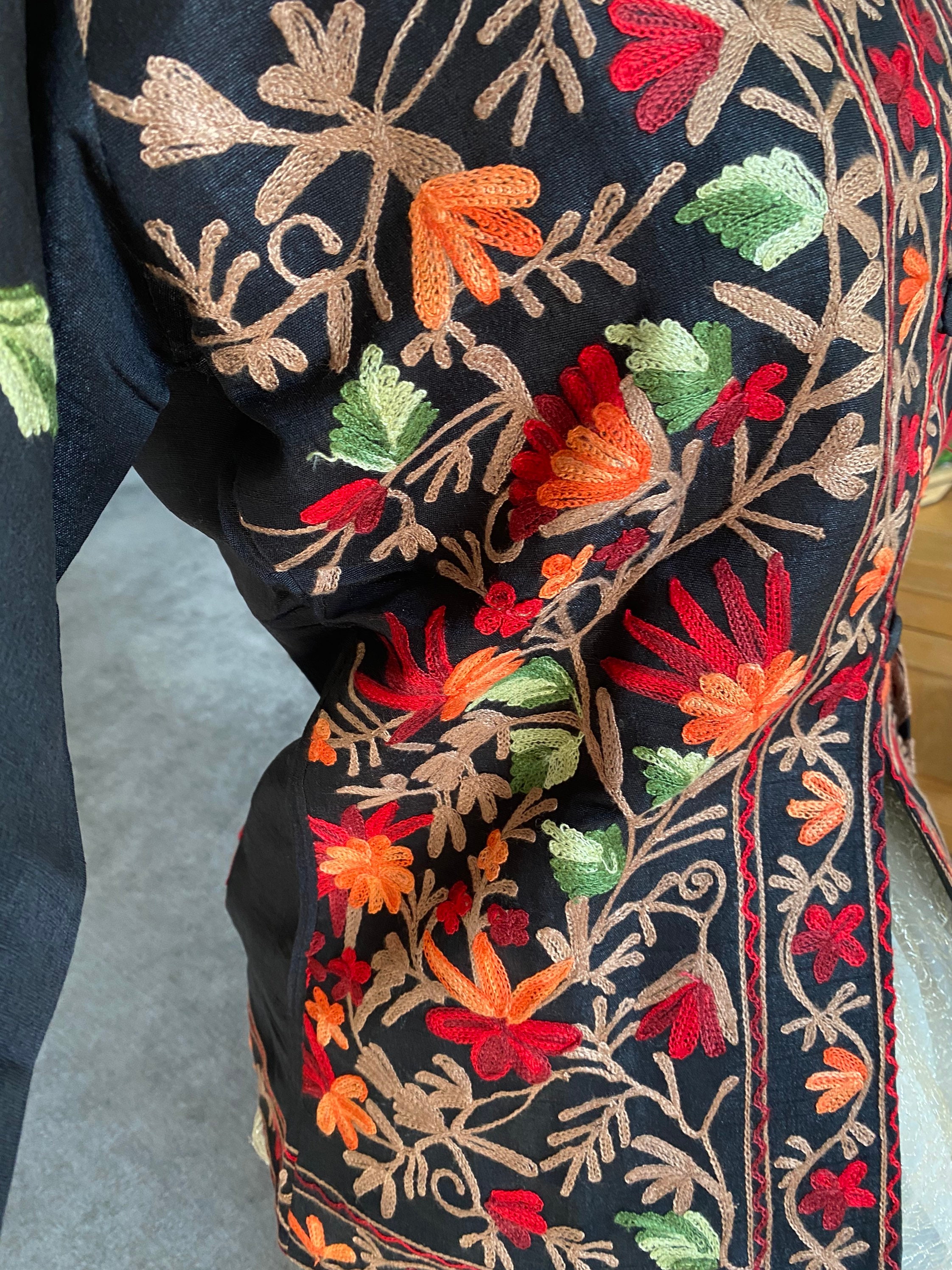 flower embroidered coat