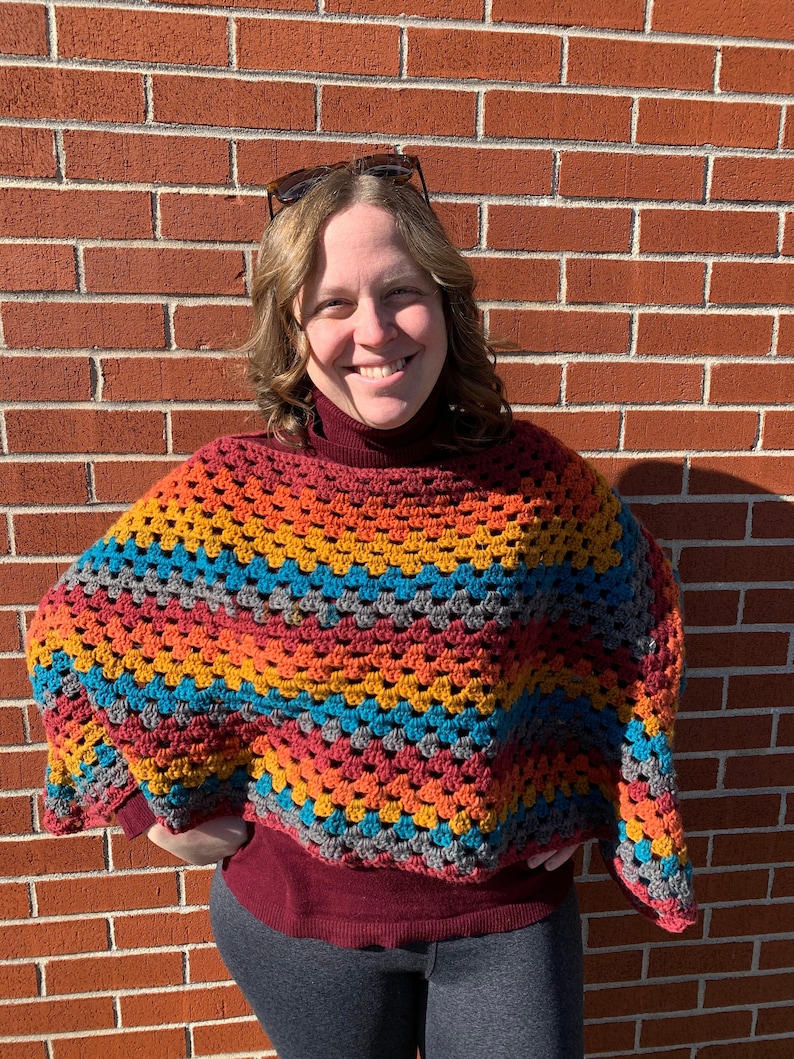 Ladies/' Crocheted Poncho