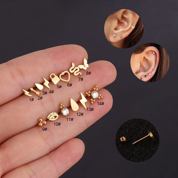 Petite boucle d'oreille ~ Boucle d'oreille Stud ~ Boucle d'oreille Stud ~ Boucles d'oreilles en or ~ Boucles d'oreilles stud ~ Boucles d'oreilles minimalistes ~ Boucle d'oreille mignonne ~ Boucle d'oreille ~ 1 PC