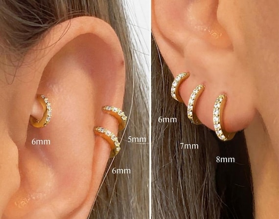 Small gold deals hoop earrings etsy