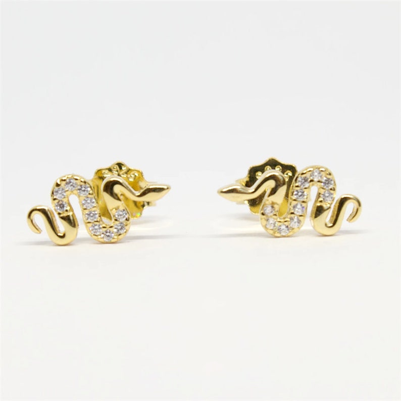 Snake Earrings Small Stud Earrings Earrings Gold Stud EarringsCute earringsTragus StudMinimalist Earringsgold earringsEarrings studs Push(Butterfly) Back