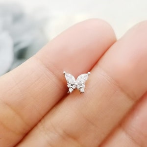 Butterfly Stud Earrings ~ Tiny Stud Earrings ~ Gold Stud earrings ~Tiny Butterfly Stud ~ Small Stud Earrings ~ Minimalist Tragus Studs
