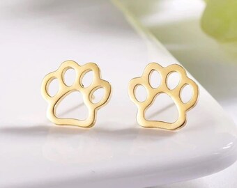 Puppy Paw Earrings ~ Dog lover Stud Earrings~Tiny stud earrings~Minimalist Earring~Gold earrings ~ Gifts for her ~ Gifts for dog lovers