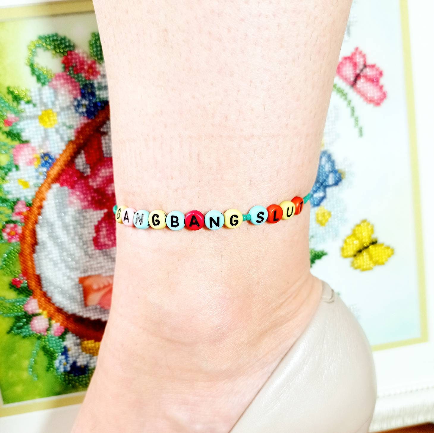 GANGBANG SLUT Bracelet or Anklet or Choker Necklace picture