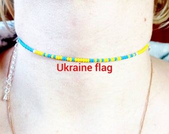 UKRAINE Morsecode Armband oder Fußkettchen oder Choker Halskette