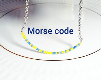 Aidez l’Ukraine Morse code bracelet cheville collier ras du cou