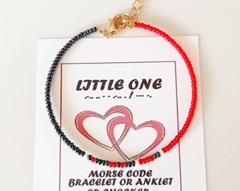 Little One Morse code bracelet anklet choker necklace