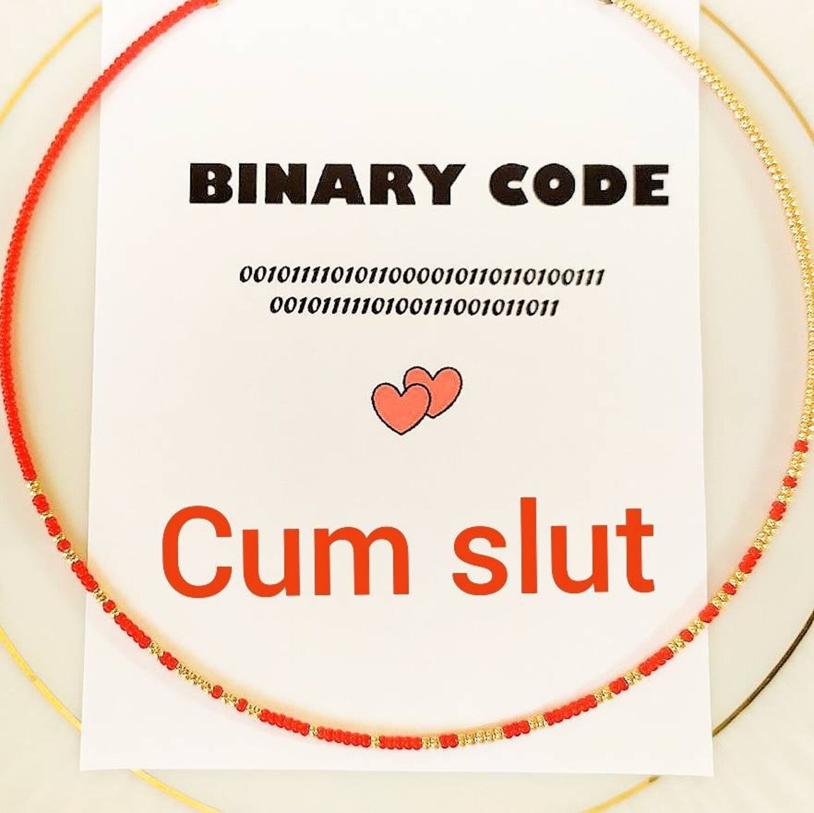 Cum Slut Binary Code Bracelet Anklet Choker Necklace Beaded Etsy