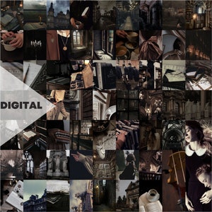 Dark Academia Aesthetic Photo Wall Collage Kit | 60pcs (Digital Download)