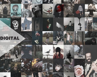 Grunge Aesthetic Wall Collage Kit | 60pcs (Digital Download) | 4x6, 8x10