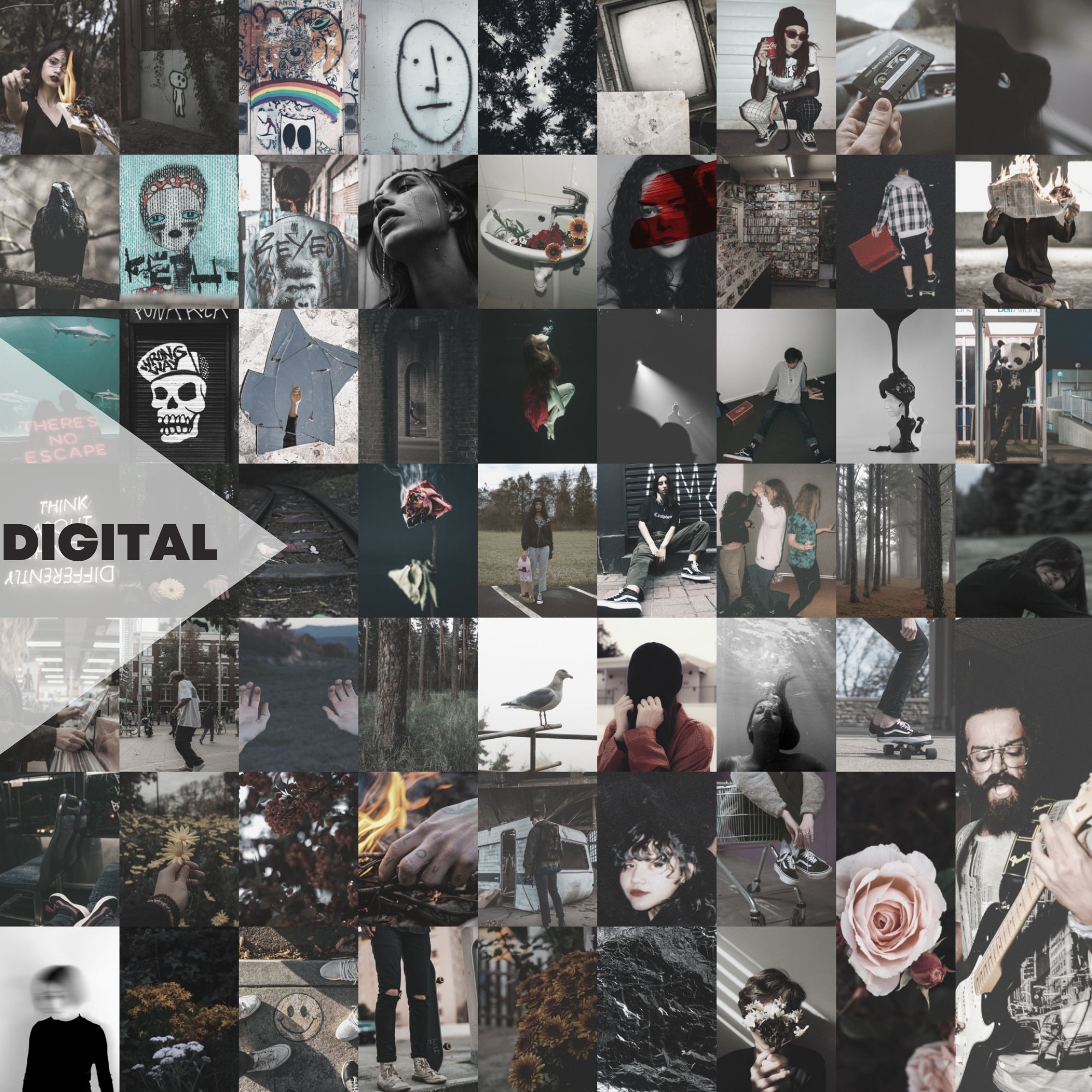 Grunge Aesthetic Wall Collage Kit 60pcs digital Download - Etsy