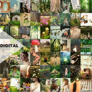 Cottagecore/Fairycore Aesthetic Photo Wall Collage Kit | 60pcs (Digital Download) | 4x6, 8x10