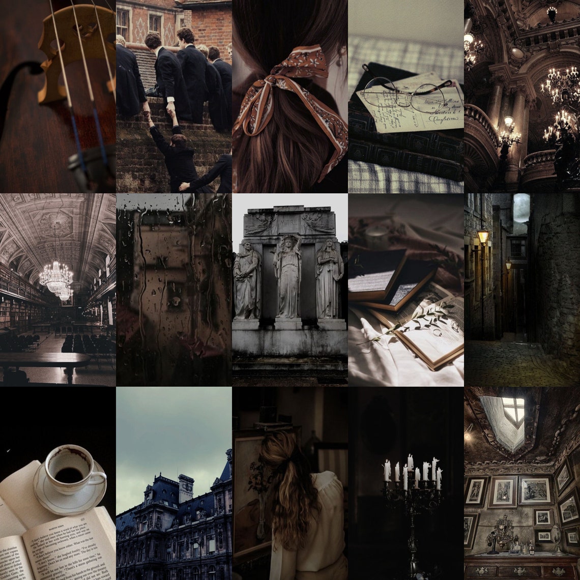 Dark Academia Aesthetic Photo Wall Collage Kit 60pcs - Etsy