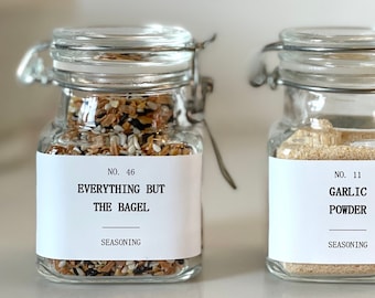 Minimalist Spice Labels • Spice Labels • Home Organization • Durable, Water & Oil Resistant • Custom Spice Labels • Pantry Organization