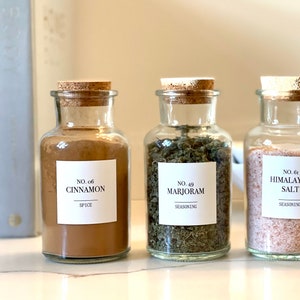 Modern Spice Labels • Pantry Organization • Home Organization • Durable, Water & Oil Resistant • Custom Pantry Labels