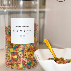 Friends Themed Pantry Labels • Kitchen Pantry Labels • Durable, Water & Oil Resistant • White Square Labels • Custom Pantry Labels