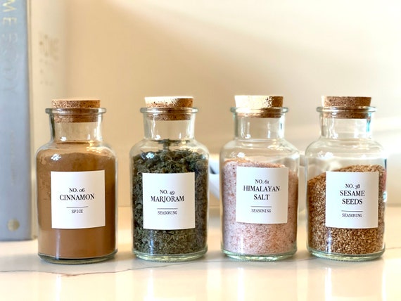 Modern Spice Labels • Pantry Organization • Home Organization • Durable, Water & Oil Resistant • Custom Pantry Labels
