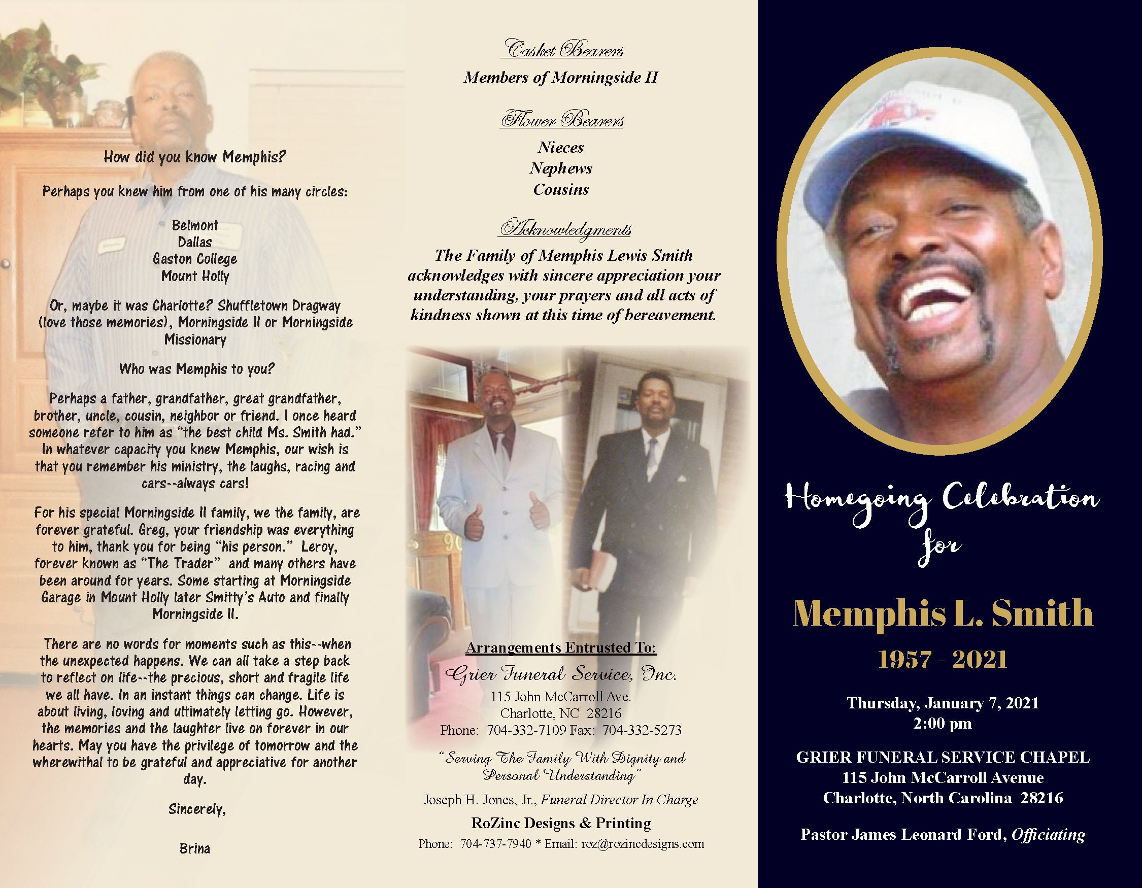 Personalized Programs/obituaries, Bookmarks, Banners, and Portraits for