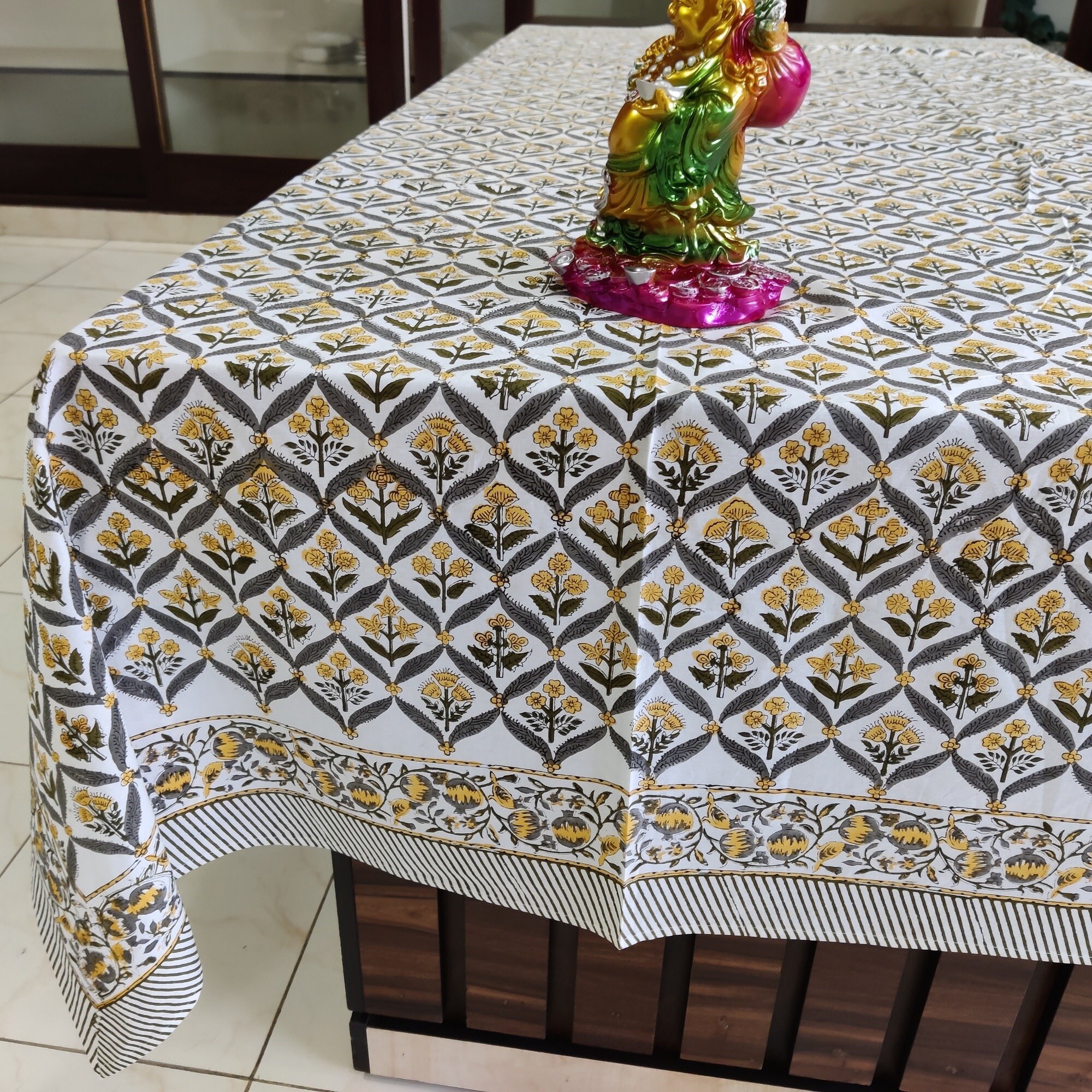 Beautiful Tablecloth Indian Hand Block Print Tablecloth Hand Etsy