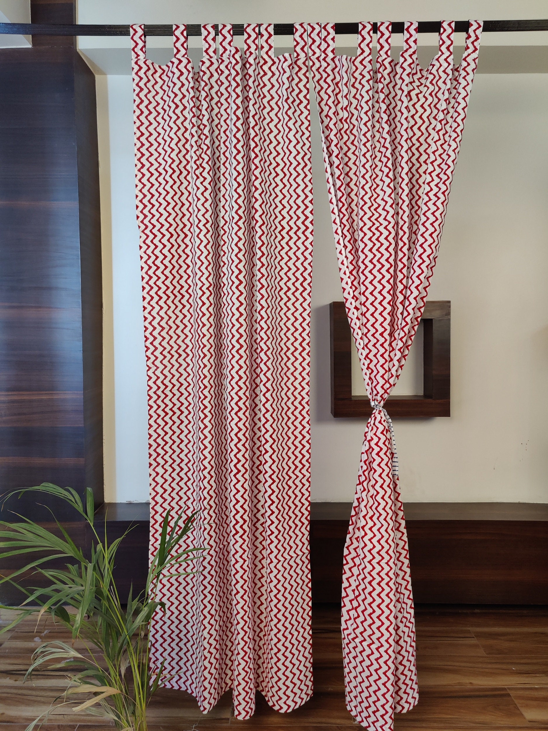 2 Pc Set Hand Block Print Curtain Floral Cotton Curtains Etsy