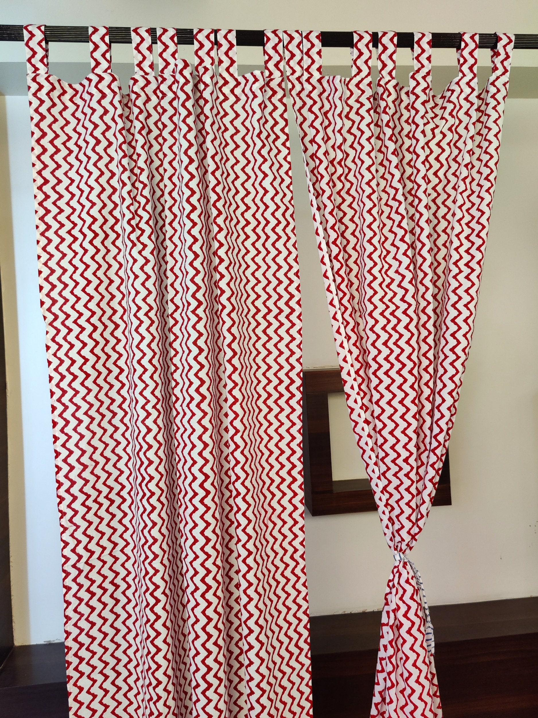 2 Pc Set Hand Block Print Curtain Floral Cotton Curtains Etsy