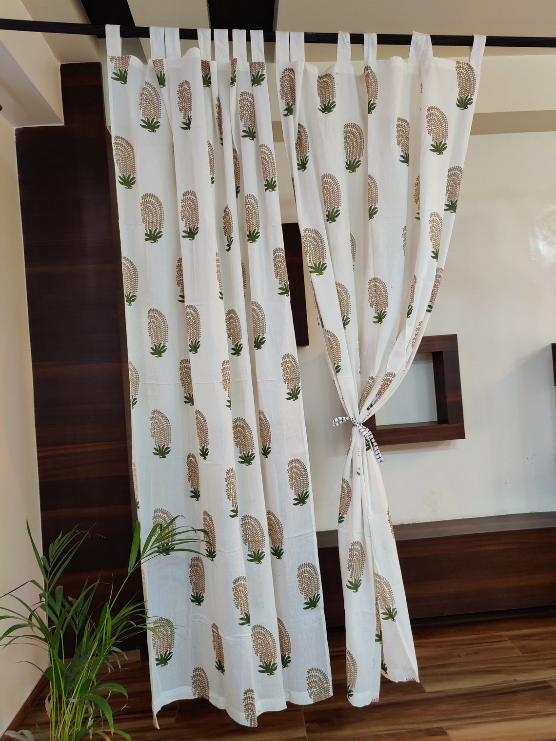 100 Cotton Curtain Hand Block Print Curtain Floral Cotton Etsy