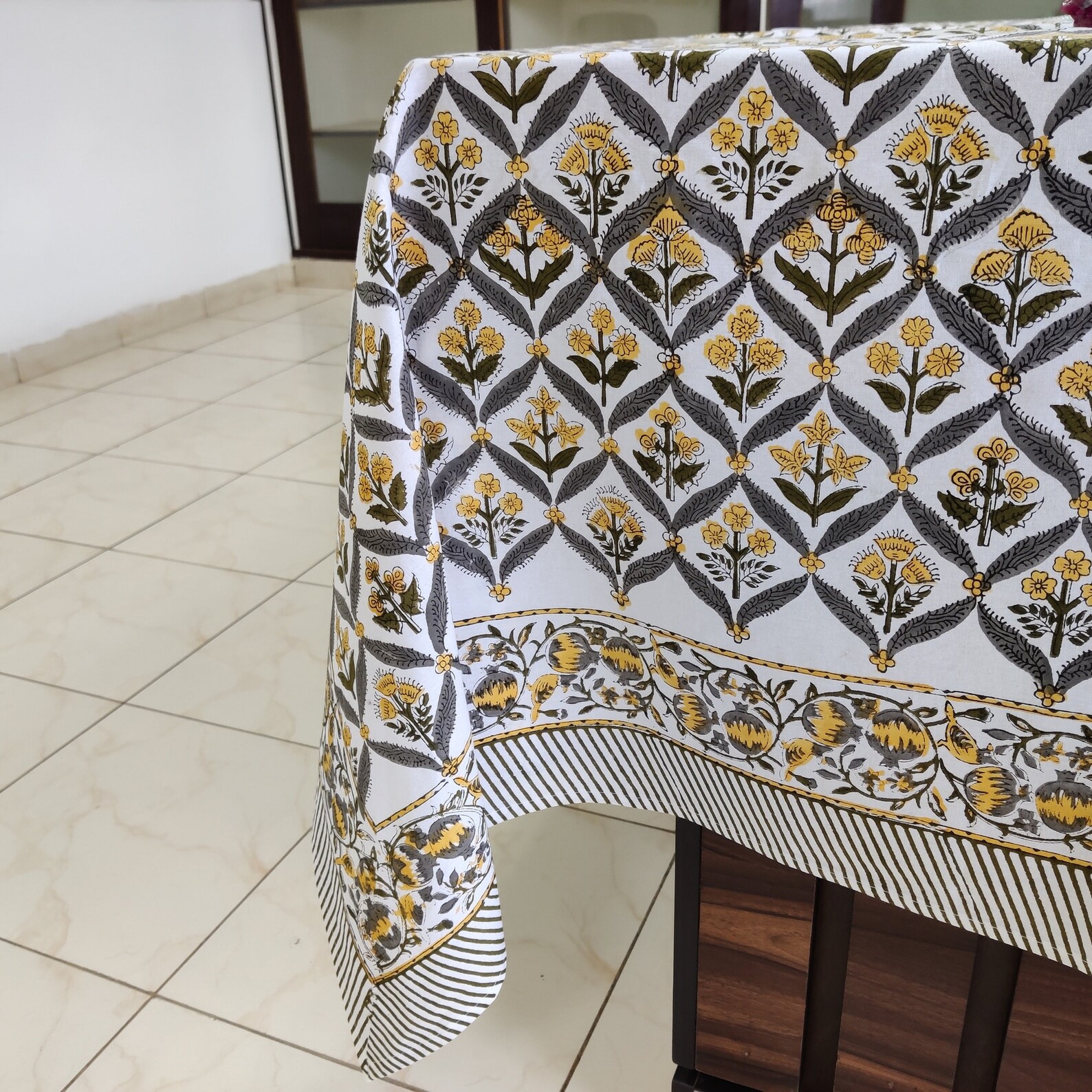 Beautiful Tablecloth Indian Hand Block Print Tablecloth Hand Etsy