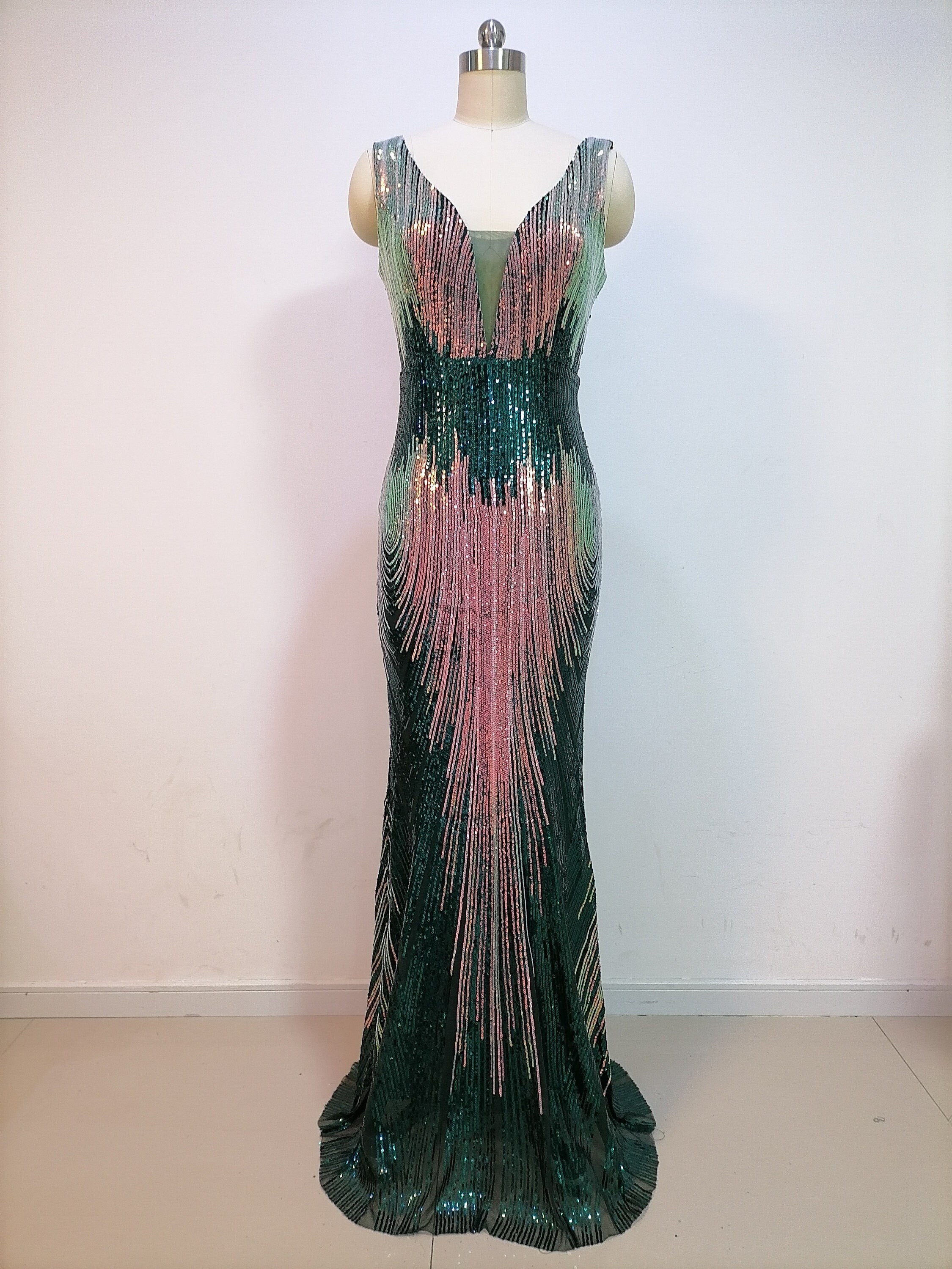 open back mermaid gown