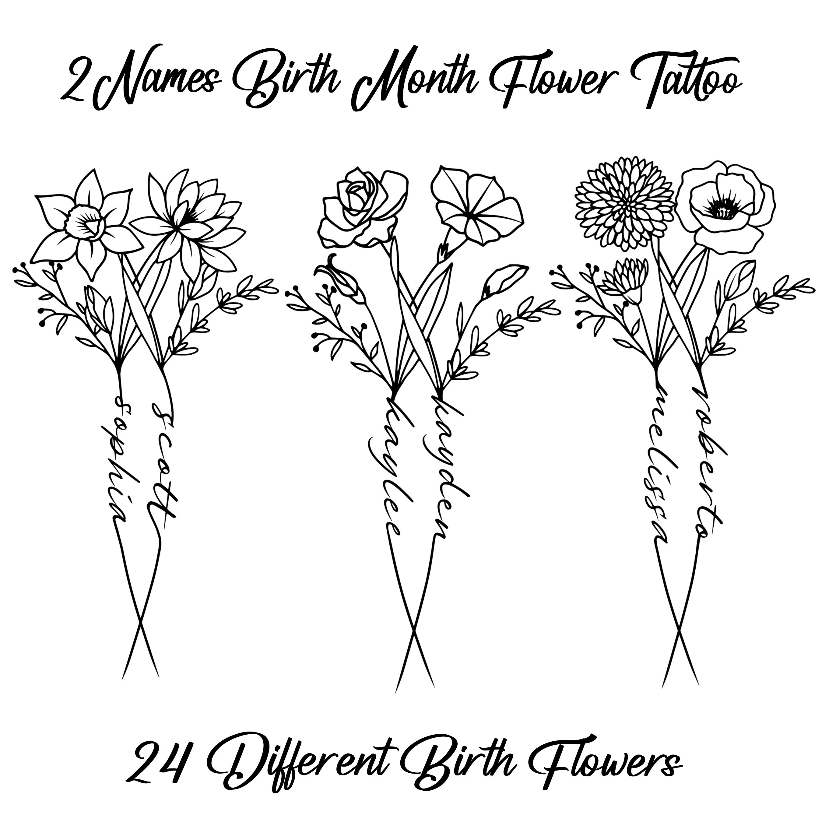 Tattoos with Flowers and Names: A Beautiful Blend