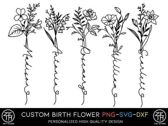 Birth Month Flower Svg Bundle Clipart Graphic by happycutfiles  Creative  Fabrica
